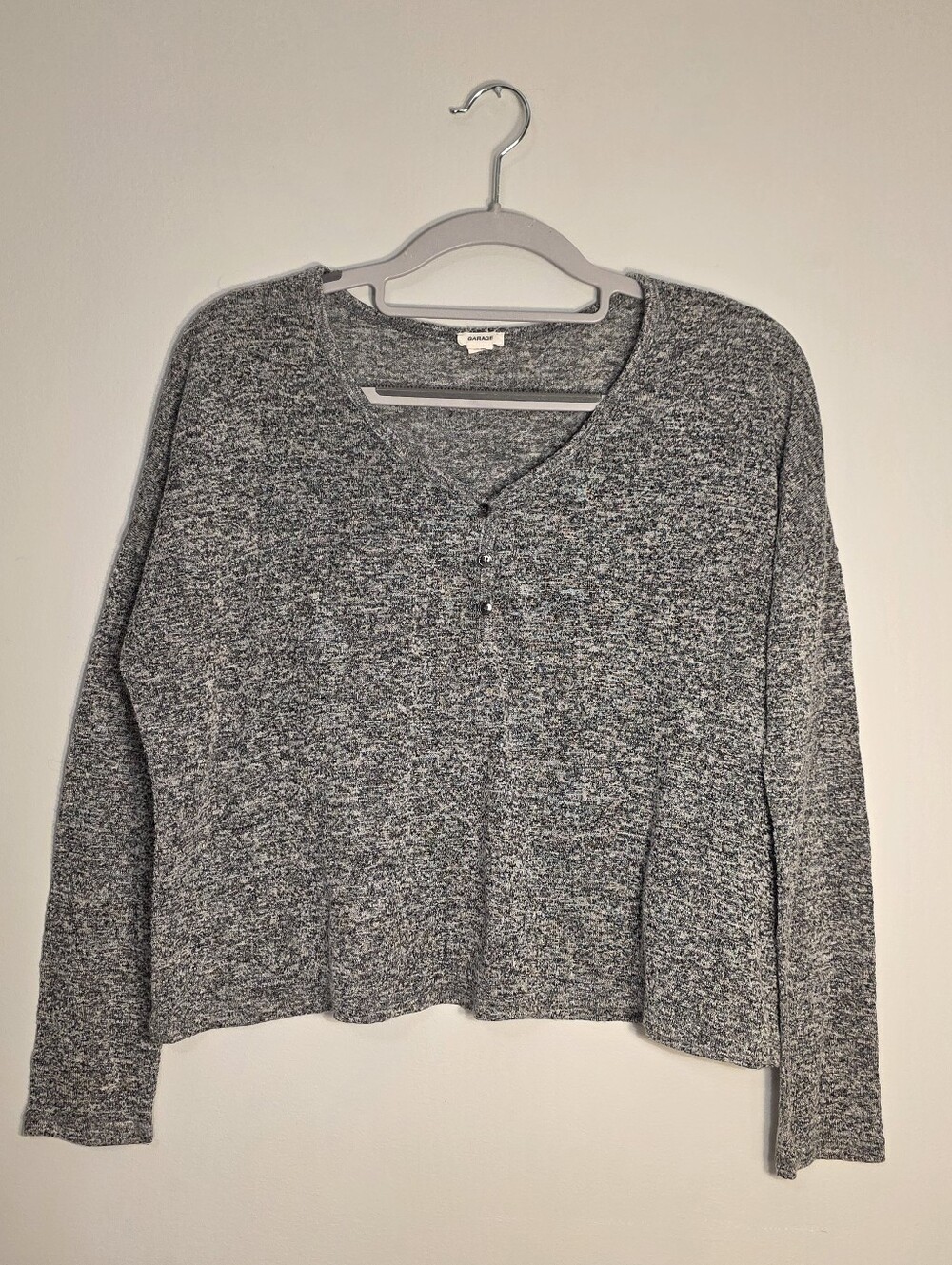 Garage Grey Long Sleeve Henely Shitg XS